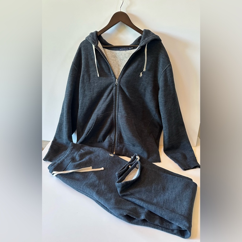 Polo Ralph Lauren Fleece Sweatsuit Jogger Zip Hoodie Set